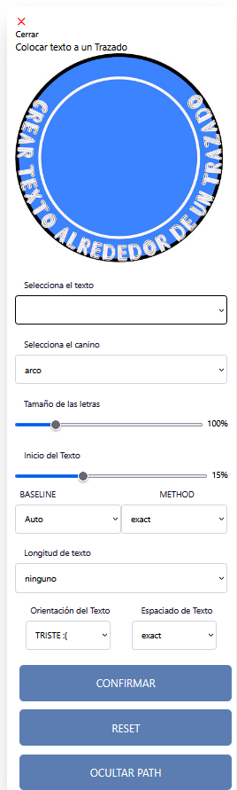 Texto SVG siguiendo el contorno de un circulo en CreadorLogos.com