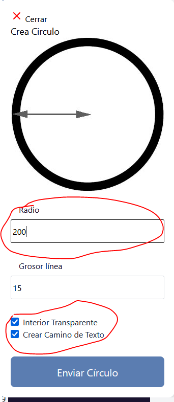 Texto SVG siguiendo el contorno de un circulo en CreadorLogos.com